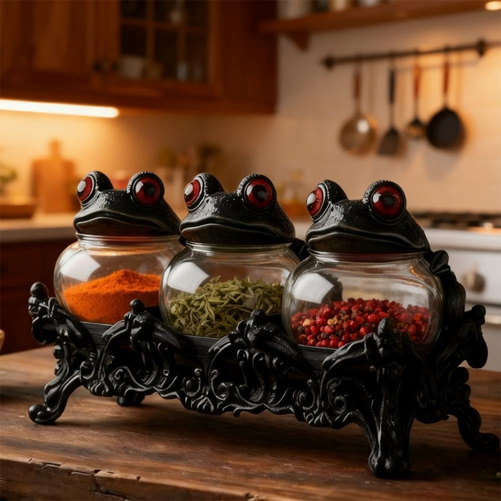 Witchy Frog Apothecary Spice Jars, Handcrafted Vintage Class Apothecary ...