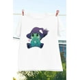 thumbnail image 1 of Witchy Frog Halloween Cartoon Graphic Unisex T-Shirt up to 5XL, 1 of 2