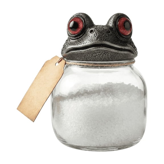 Witchy Frog Pharmacy Seasoning Jar Set of Three, Handmade Frog Seasoning Jars for Salt, Pepper and Herb, 2026 Unique Retro Jars with Frog Lid, Gothic Style Food Storage Jars with Small Ornaments