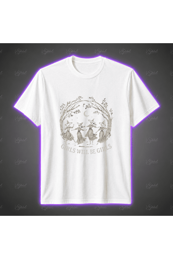 Witchy Girls Dancing Moon Night T-Shirt, for men & women, S-5XL