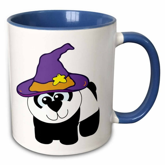 3drose, Witchy Goofkins Panda Bear Cartoon, 15oz Two-tone Blue Mug
