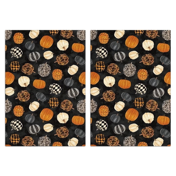 Witchy Halloween Kitchen Towels Set, 2-Pack 18x26 Soft Absorbent Dish Cloths with Pumpkin Ghost Prints, Tea Towels for Kitchen Drying, Festive Hand Towels for Bar and Fall Home Decor