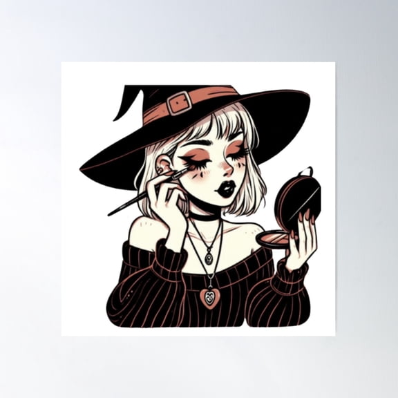 Witchy Make-Up Poster Wall Art, Modern Wall Decor For Living Room Bedroom, 16x16 UNFRAMED