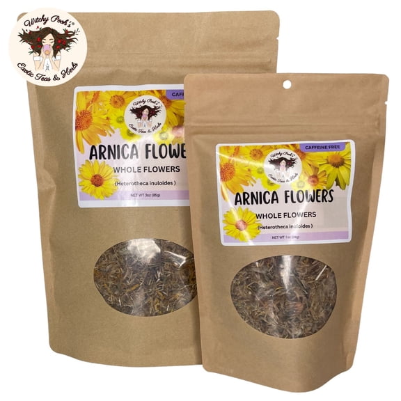 Witchy Pooh's Arnica Herbal Loose Leaf Tea, Whole Flowers, Caffeine Free, 3 Oz