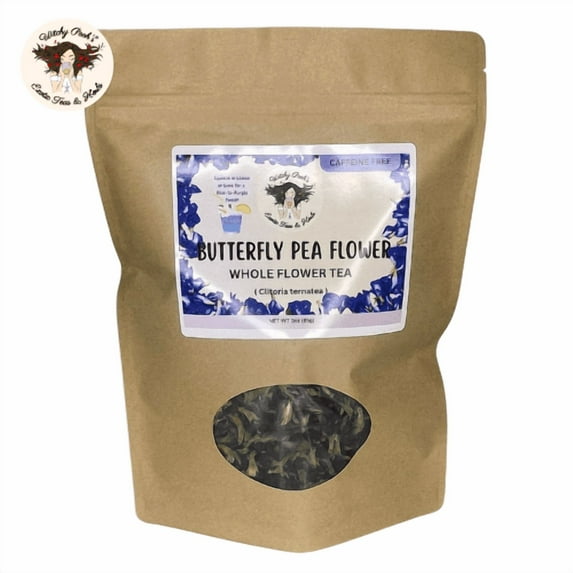 Witchy Pooh's Butterfly Pea Flower Loose Leaf Tea, Caffeine Free, 3oz Pouch