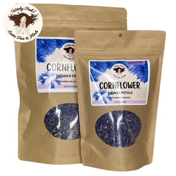 Witchy Pooh's Cornflower Petal Tea - Loose Leaf, Caffeine Free, 1oz Pouch