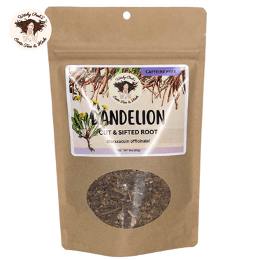 Witchy Pooh's Dandelion Root Herbal Tea For Purification Rituals and Healing Ceremonies, Decaffeinated, 3oz Pouch