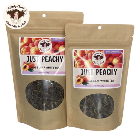 Witchy Pooh's Just Peachy Tea - Loose Leaf White Tea, Low Caffeine Content, 3oz