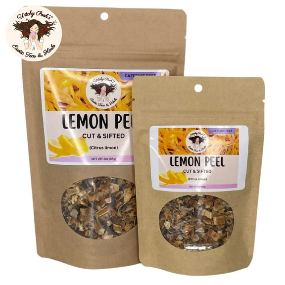 Witchy Pooh's Lemon Peel Tea - Cut & Sifted, Caffeine Free, 3oz Pouch