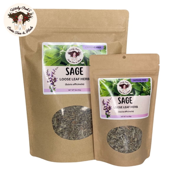 Witchy Pooh's Sage Loose Leaf Herb, 1oz Pouch