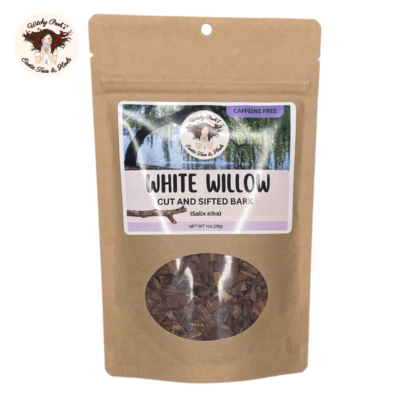 Witchy Pooh's White Willow Tea - Cut and Sifted Bark, Caffeine Free, 1oz Pouch