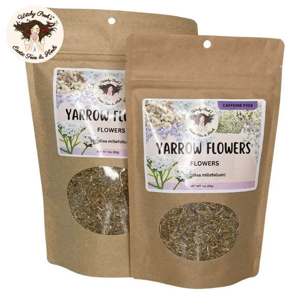 Witchy Pooh's Yarrow Tea - Whole Flowers, Caffeine Free, 3oz Pouch