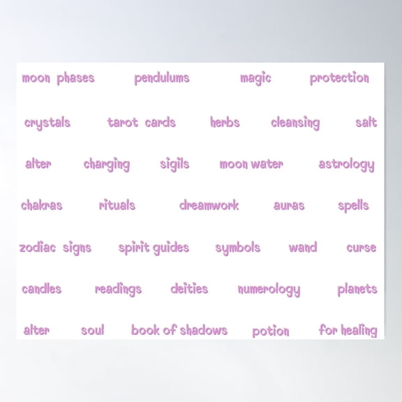 Witchy Sticker Lot Poster Wall Art, Modern Wall Decor For Living Room Bedroom, 12x18 UNFRAMED