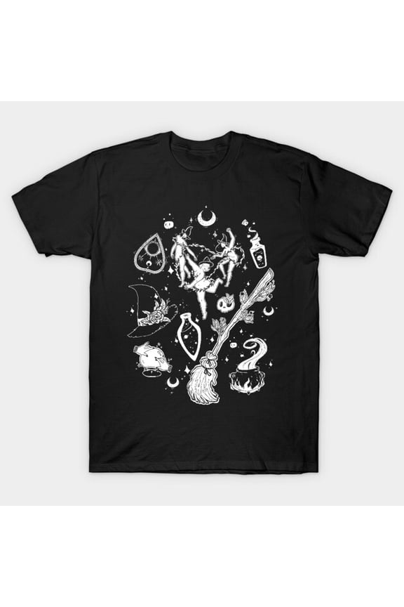 Witchy Stuff Funny Halloween Retro Coven Magic Potions Spells Crystals G4257 T-Shirt, for men and women, Up to Size 5XL