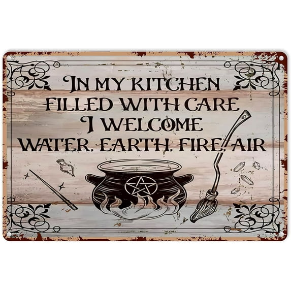 Witchy Wall Art Prints Witch Remind and Them Who They'Re Dealing Metal Sign Decor Tin Aluminum Sign Wall Art Metal Poster for Kitchen Home Bar Cafe Garage Bathroom Man Cave 12x8 inch