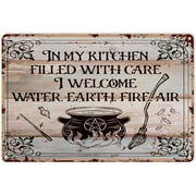 Witchy Wall Art Prints Witch Remind and Them Who TheyRe Dealing Metal Sign Decor Tin Aluminum Sign Wall Art Metal Poster for Kitchen Home Bar Cafe Garage Bathroom Man Cave 12x8 inch