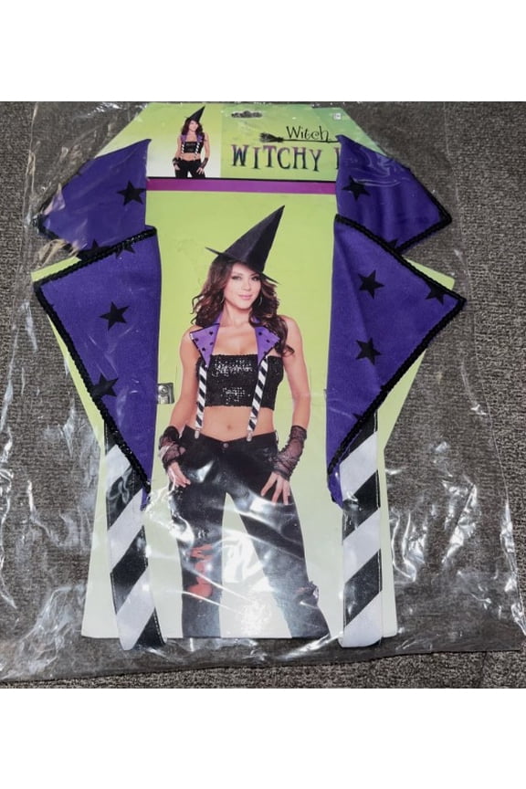 Witchy Way Purple Halter Suspenders Star