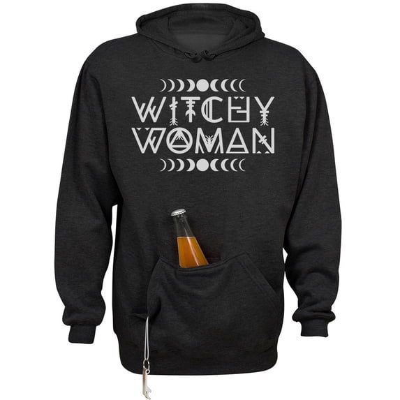 Witchy Woman Beer Holder Tailgate Hoodie Sweatshirt Unisex 2X-Large Black