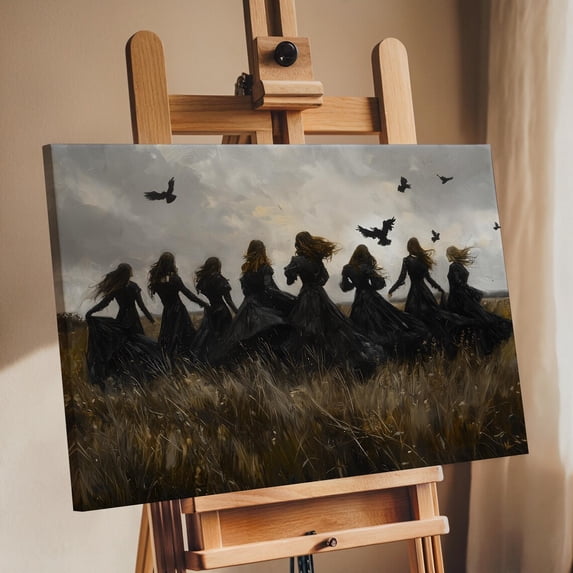 Witchy Women Wall Art Print, Dark Folk Aesthetic, Raven Witch Sisters ...