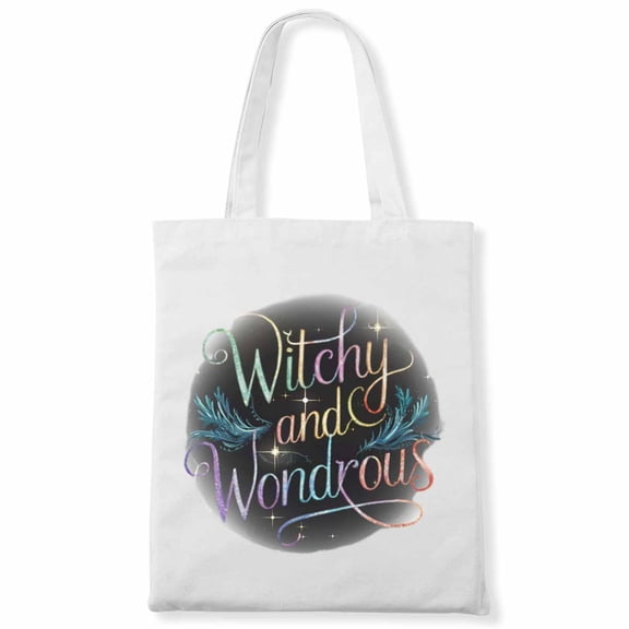 Witchy and Wondrous Funny Halloween Witch Canvas Bag 1Pc