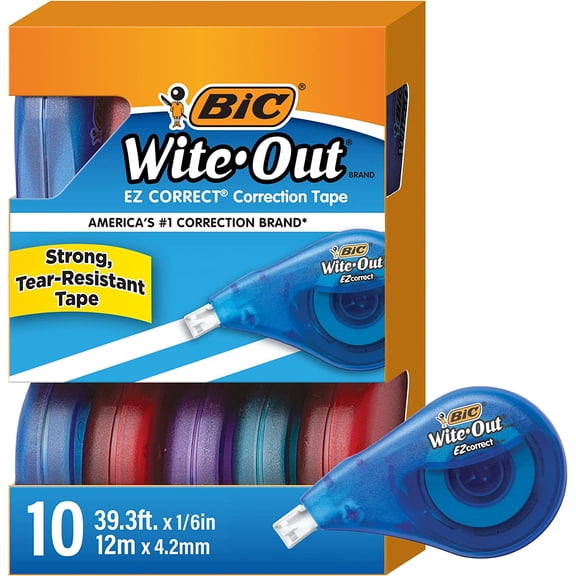 Wite-Out Brand EZ Correct Correction Tape, White, (Pack of 9, 90 Count Total)