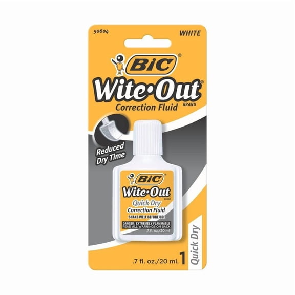 Wite-Out Correction Fluid, 0.7oz: White Liquid Correction for Office & Art, Single Pack