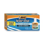 BIC WOFEC12 WHI Wite-Out 20 milliliter Bottle Extra Coverage Correction Fluid - White (1-Dozen)