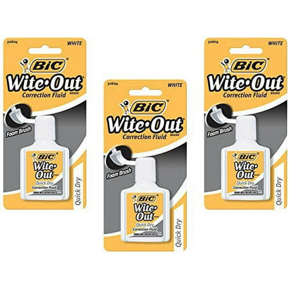 Wite Out Quick Dry Correction Fluid, 0.7 FL oz (Pack of 3)
