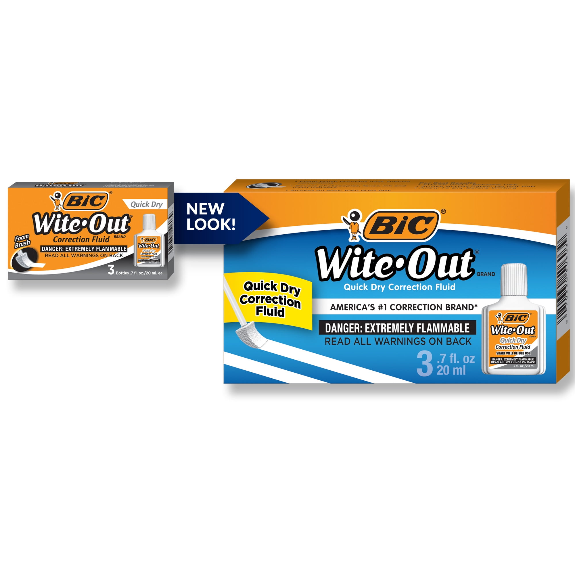 Wite-Out Quick Dry Correction Fluid, 20 Ml Bottle, White, 3/pack ...