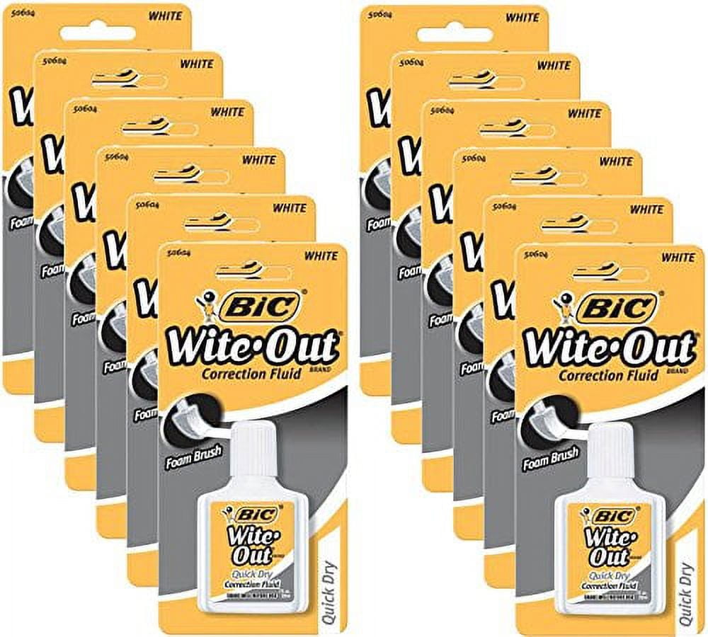 WiteOut Quick Dry Correction Fluid, 20 ml Bottle, White, 1/Dozen by