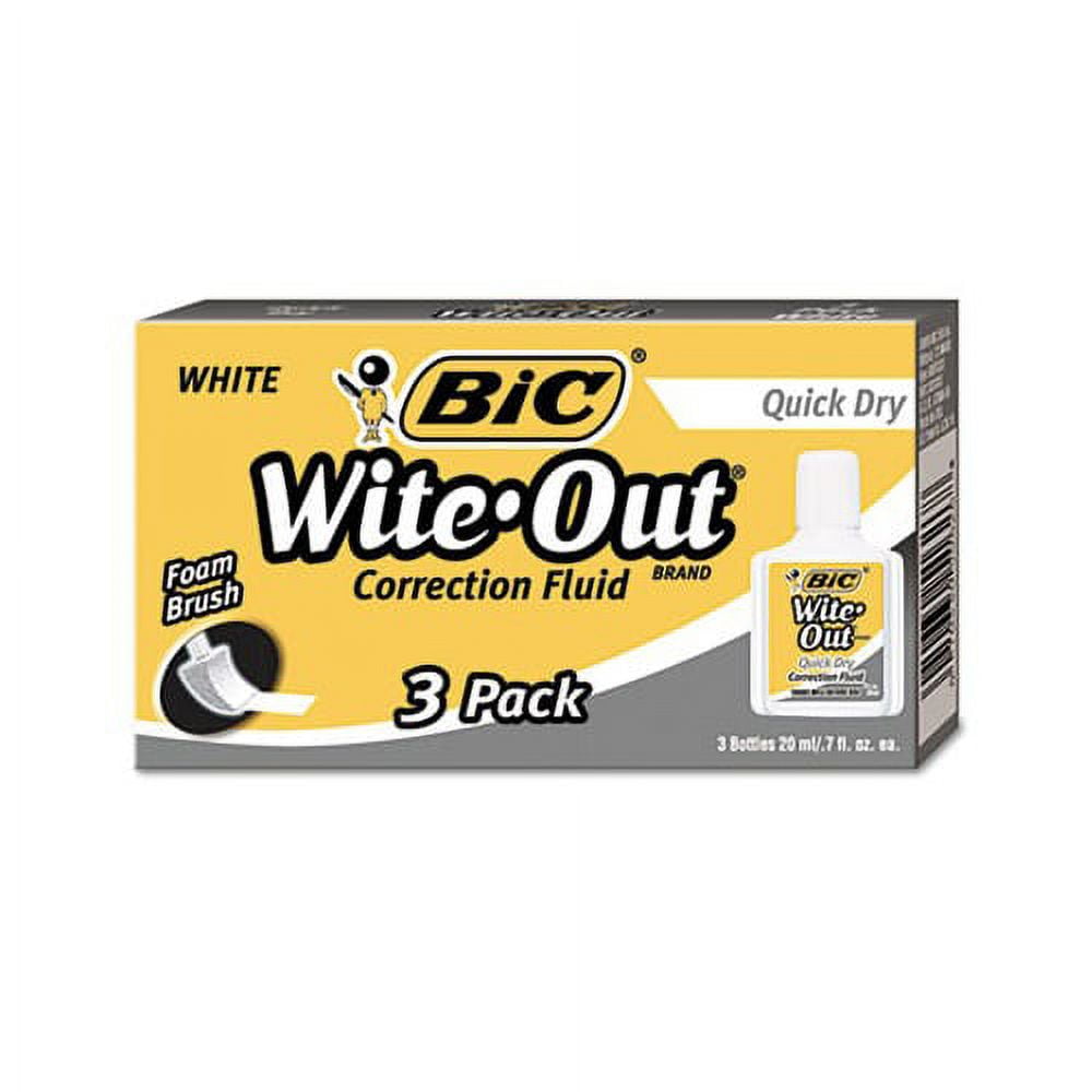 Bic Wite-out Quick Dry Correction Fluid 20 Ml Bottle Vintage 1993 New Old  Stock 