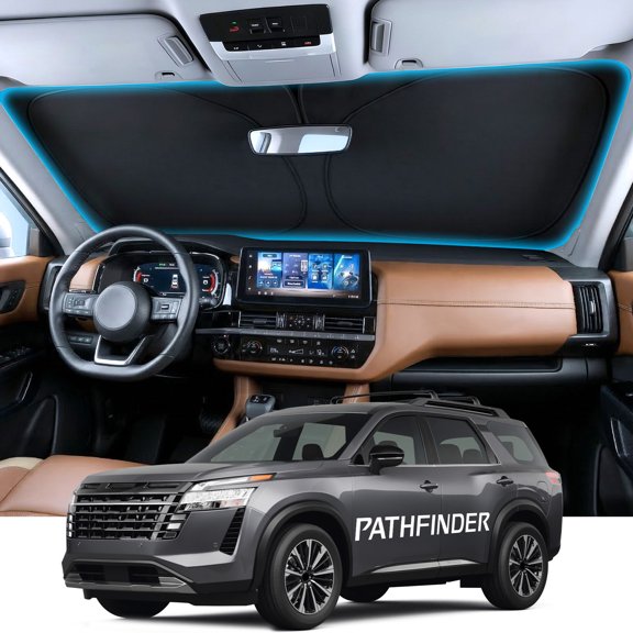 Witem Windshield Sun Shade for Nissan Pathfinder (2022-2026), Custom Fit 100% Coverage, Blocks Sunlight & Reflects Heat, Keeps Your Car Cooler & Protected