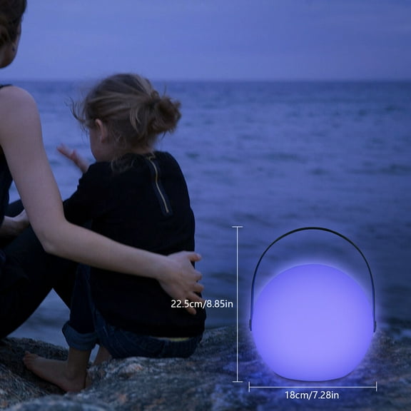 With 16 Light Colors And 6 Brightness Levels Modern Sphere Table Lamp, Table Lamp with Handle, Dimmable Table Lamp