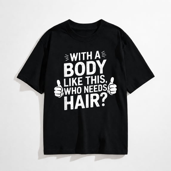 With A Body Like This Who Needs Hair Funny Dad Bald Man T-Shirt