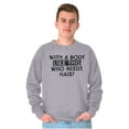 thumbnail image 1 of With A Body Like This Who Needs Hair Men's Crewneck Sweatshirt Brisco Brands X, 1 of 6