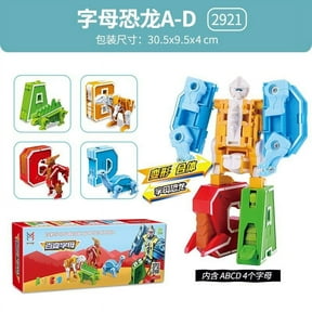 With Box Assemble Number Robots Transformation Action Figure Car Dinosaur Model Deformation Digit Letters Alphabet Toys