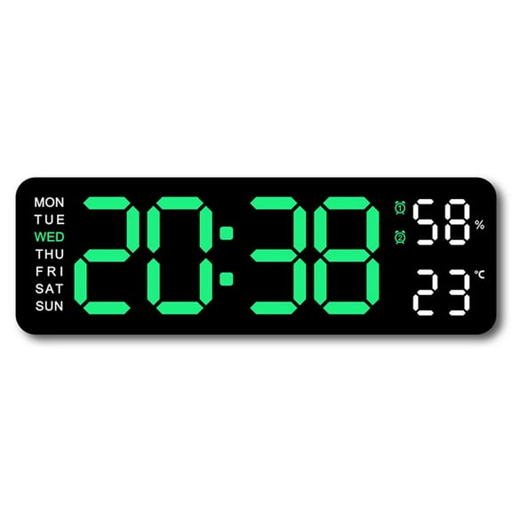 With Calendar Date Temperature LED Large Display USB Digital Wall Alarm Clo