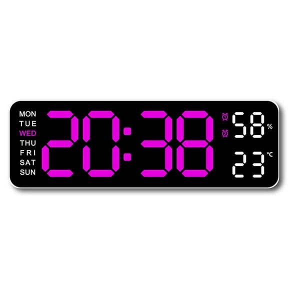 With Calendar Date Temperature LED Large Display USB Digital Wall Alarm Clock K8E1