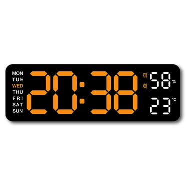MUMQAQ With Calendar Date Temperature LED Large Display USB Digital Wall Alarm Clock ☃ C5X2