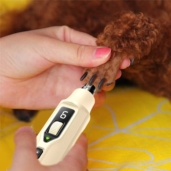 With Collector 7 Speed Nail Trimmer for Dogs Cats Large LED Light Hand Control Quiet Rechargeable Grooming Tool for Indoor Outdoor