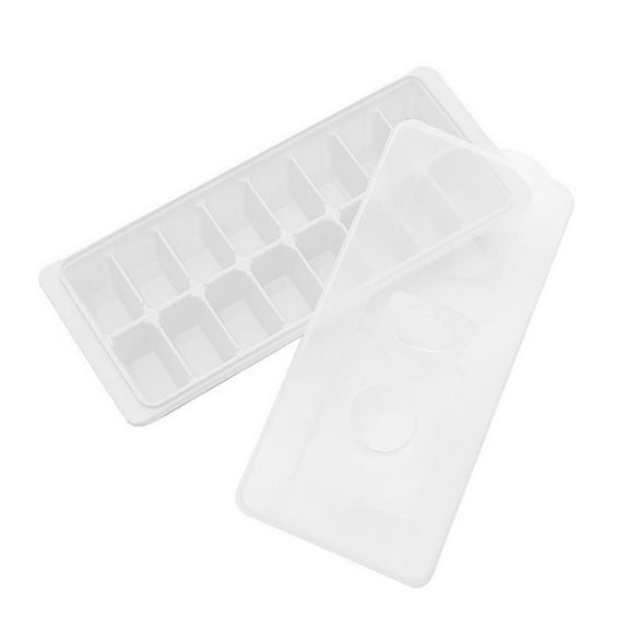 With Cover Reusable Kitchen Ice Cube Tray Ice Lattice Ice Making Mould Ice Cube Box Ice Storage Box WHITE