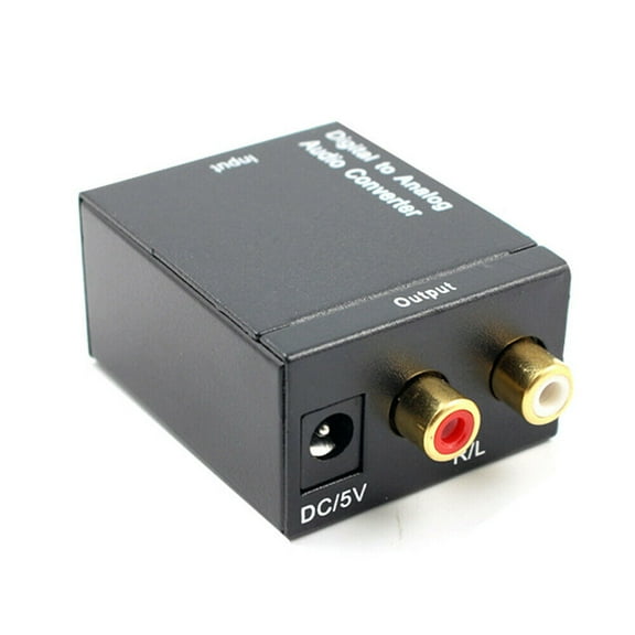 With Fiber Cable Digital Optical Coax to Analog RCA L/R Audio Converter Adapter