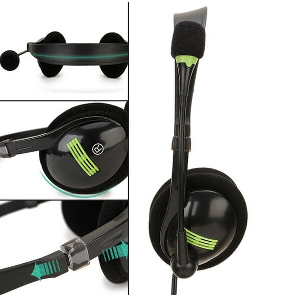 With Gaming Headset Over Ear Head Mounted Wired Headphones With Mic 30mm Driver Adjustable Headband For Laptop Computer PC