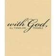 thumbnail image 1 of With God All Things Are Possible Bible Pray Bible Religion Church Scripture Christian Worship Holiday Gift Decorating Ideas Girl Boy Bedroom Wall Decal Sticker - Size: 24 Inch x 38 Inch, 1 of 3