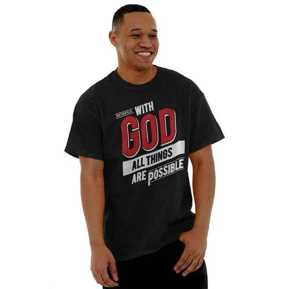 With God All Things Are Possible Men's Graphic T Shirt Tees Brisco Brands S