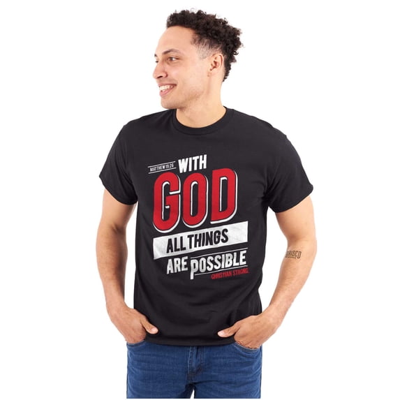 With God All Things Are Possible Men's Graphic T Shirt Tees Brisco Brands X