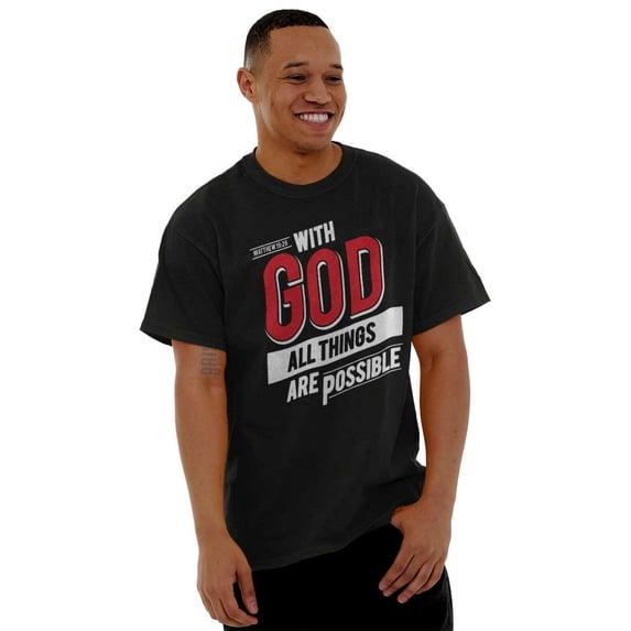 With God All Things Are Possible Men's Graphic T Shirt Tees Brisco Brands X