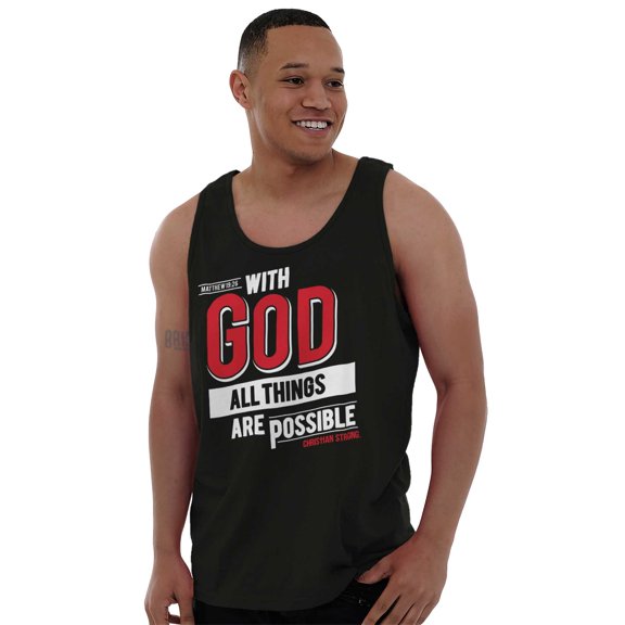 With God All Things Are Possible Plus Size Graphic Tank Top Brisco Brands 2X