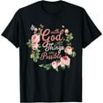thumbnail image 1 of With God All Things Are Possible Prayer Bible Verse T-Shirt Black 3X-Large, 1 of 4