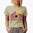 thumbnail image 1 of With God, All Things Are Possible Quote with Sunflower Art Merch Gift, Tan T-Shirt, Large, 1 of 5